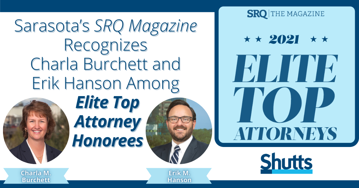 Sarasotas SRQ Magazine Recognizes Charla Burchett And Erik Hanson