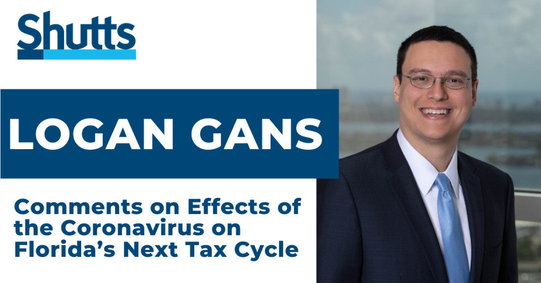 Logan Gans discusses the effects of the coronavirus on Florida's next tax cycle with The Real Deal