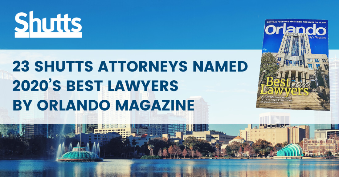 23 Central Florida attorneys have been recognized as 2020 Best Lawyers® by Orlando Magazine
