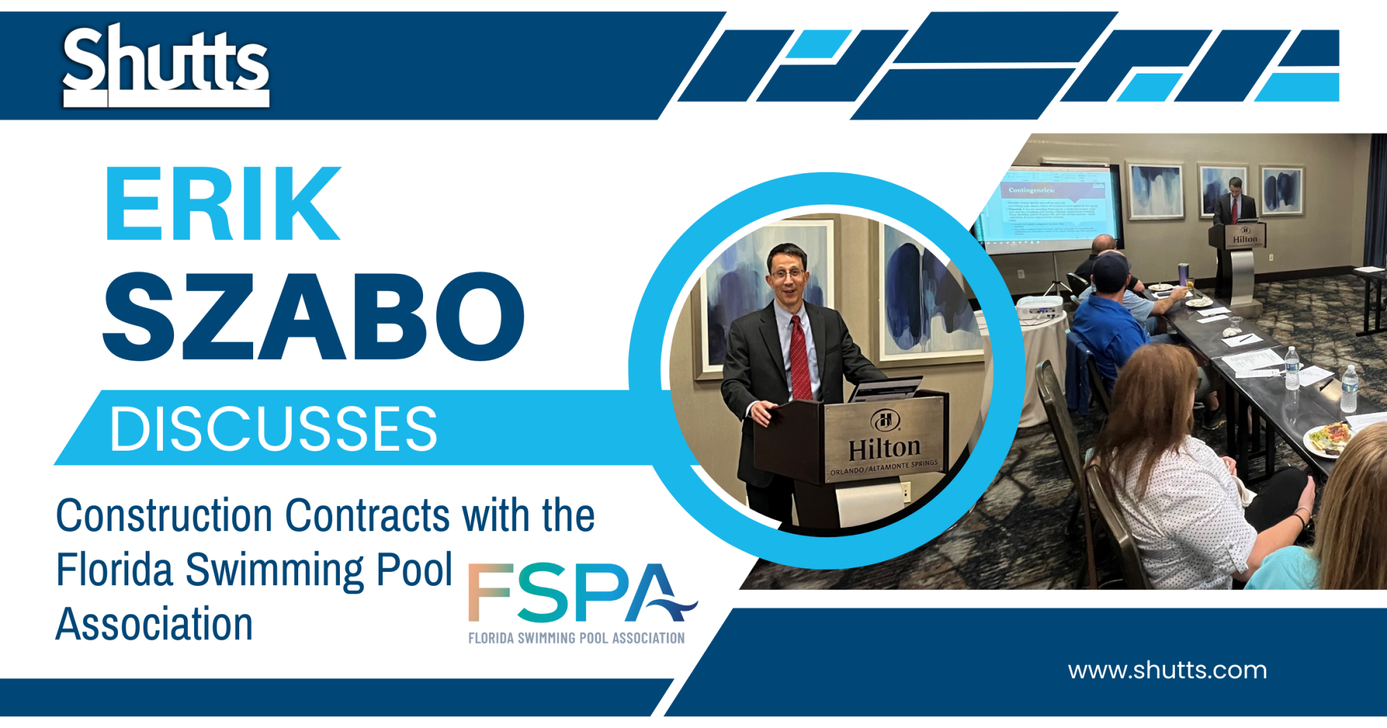 Erik Szabo Discusses Construction Contracts with the Florida Swimming Pool Association